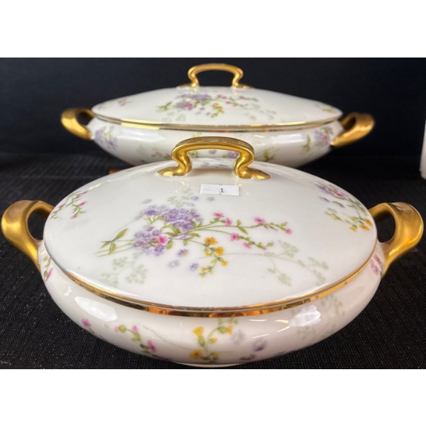 Limoges France Serving Dishes  Casserole Oven Safe Luxurious China Dinnerware