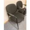 Image 2 : Two Black Upholstered Office/Guest Chairs with Metal Frame