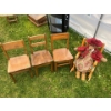 Image 1 : 3 Kids Oak chairs L12 W33 H31 With Oak Rocking Chair and Teddy Bear 