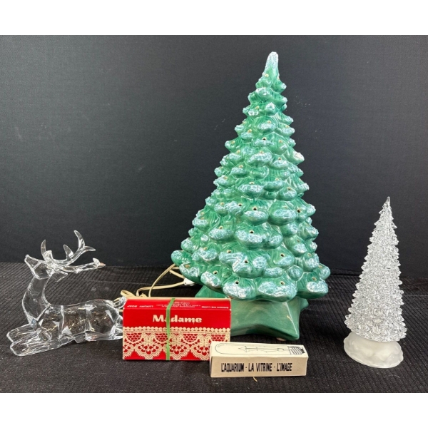 Vintage Tree lights (Tallest is 20T) , Reindeer Decor