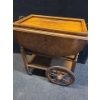 Image 2 : Wooden Tea Trolley w/ 2 Shelves, Top Tray (No Glass) 27 W, 18 D, 29 T (With Sides Folded)