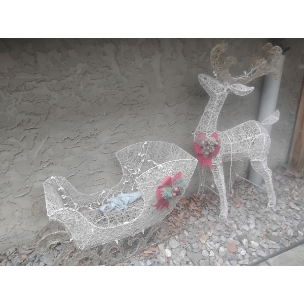 LED Holiday Yard / Roof Decor - Sleigh Ride Reindeer 41T 