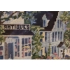 Image 3 : Framed Under Glass Needlepoint. Village Street w Antique Store 20 1/2 w 16 1/2 h