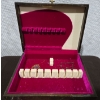 Image 4 : Antique Solid Wood Pink Velvet Lined Cutlery Case