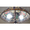 Image 3 : Stunning Vintage Tiffany Style Table Lamp 29T Stained Glass 2 Pull Chords Metal Structure 