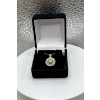Image 3 : 1ct Round Moissanite Vivid Yellow with 50 Round Cubic Zirconia in Dual Halos 925 Silver Pendant