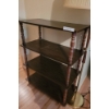 Image 2 : Four Tier Wooden Shelf with Turned Supports and Floor Lamp