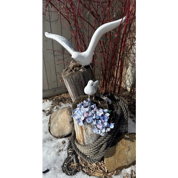 Vintage Concrete Seagulls - 35'tall - Yard Decor 