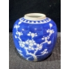 Image 1 : Antique Blue/White Prunus Cherry Blossom Ginger Jar- Double Ring Stamped- Imperial