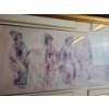 Image 2 : Geisha Print 47 X 22 Signed Hibel, Framed Under Glass