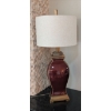 Image 1 : Uttermost Rory Burgundy Ceramic Table Lamp w/ White Rectangular Shade(31"tall)