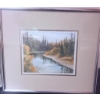 Image 2 : Eileen Stuart Signed Watercolor Paintings: Landscapes in Metallic Frames