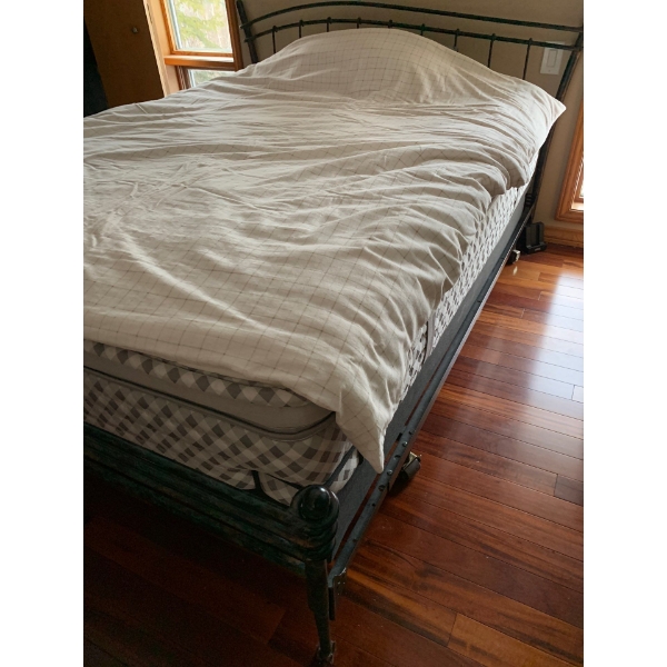 Queen Sized Bed - Bed Spring, Mattress, Frame 