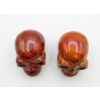 Image 4 : 2 hand-carved Red Jasper Crystal skulls. 3 IN T