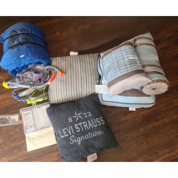 Sleeping Bag, Snorkeling Gear, Accent Pillows and More!