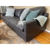 Image 2 : Cottswood Interiors Leather Two Cushion Charcoal Couch/Sofa 56" x 37" x 41" tall