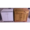Image 1 : Two Storage Cabinets and Wooden Drying Rack with Plastic Bin