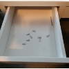 Image 3 : Small Desk 41 w, 29.5 h, 20 d, 5 Shelf Bookcase 17 w, 72.5 h, 15.5 d, Chair 18 w, 37 h, 18 d and Fan