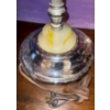 Image 3 : Chrome Freestanding Ashtray or Smoking Stand w/Agate  Glass Insert & Lighter  34"tall
