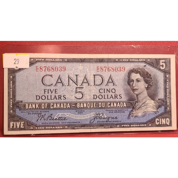 Bank of Canada 1954- $5  "Devil's Face" Bill E/C8768039