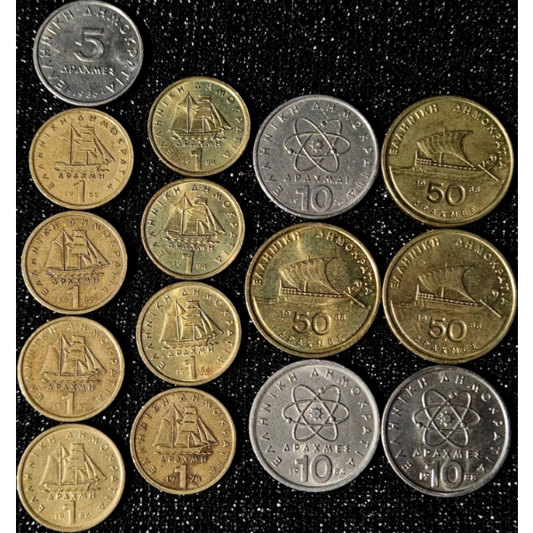 Greek Drachma Coin Collection