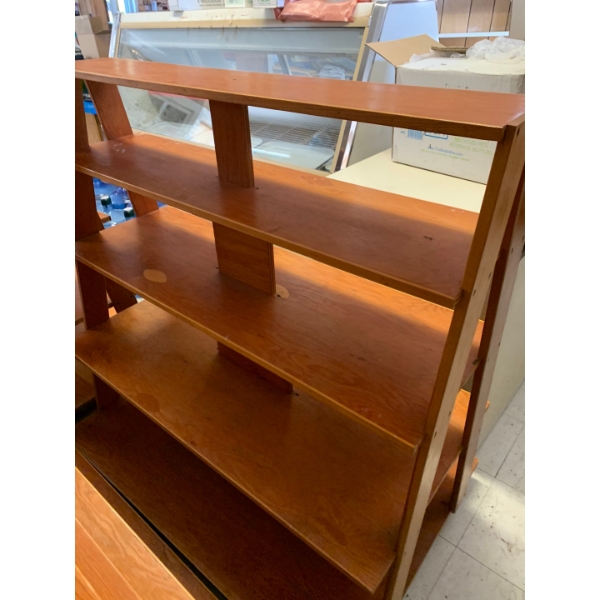 Wooden Commercial Shelf Measuring 50”T, 49”L, 33”W