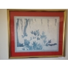 Image 1 : Gold Framed Asian Garden Scene. 38 w, 32 h