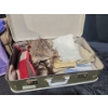 Image 8 : Trio Of Luggage! 2 Older Hardtops, Old Linens, Leather Doctors Bag- Beige Clasps Broken**