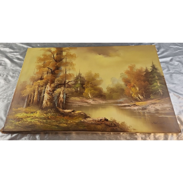 Mystical Orginal Painting on Canvas ( 36"W x 24"H) Signed "Johnston"
