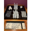 Image 4 : Luxury Tabletop 33pc Multi Game Board - Chess Checkers Double Six Dominos Backgammon & More