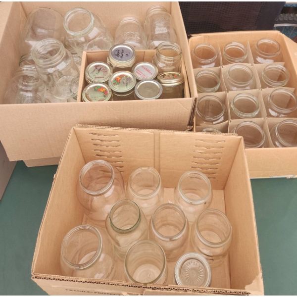 Mason and Canning Jars with Lids, Various Sizes