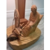 Image 2 : Hand-carved lamp with woman and spinning wheel - 9w, 34T
