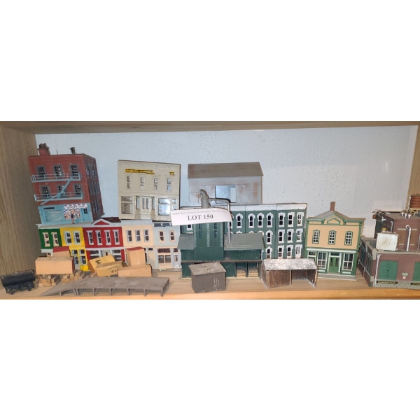 Assorted Model Railroad Buildings Incl: Durham Hardware and Barber Shop