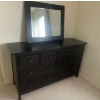 Image 1 : Wood dresser with Drawers 37Hx62Wx20D Mirror 35x30