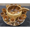 Image 1 : Genuine Monkey Pod Hand Crafted In The Philippines Punch Bowl 15Pc Set