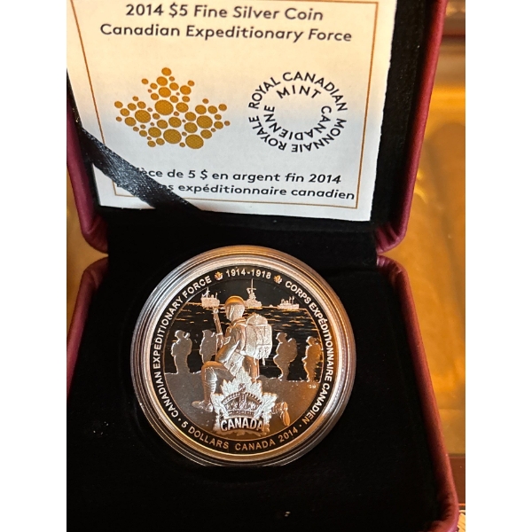 2014 $5 Canadian Expeditionary Force - Pure Silver Coin