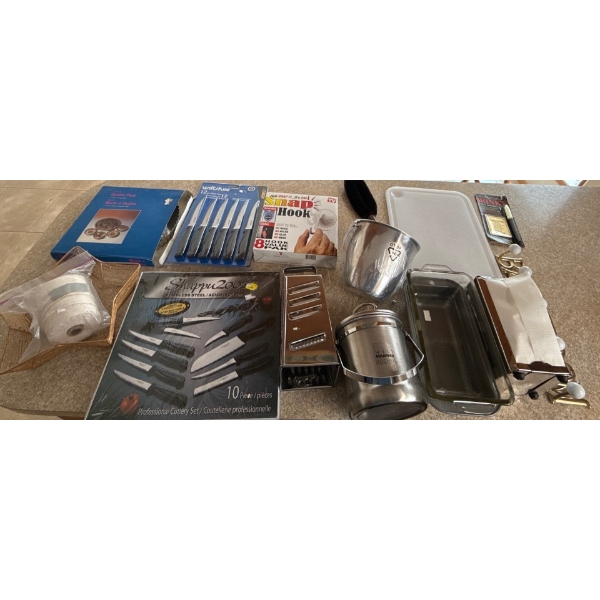 Kitchen/Household Miscellaneous - Brass Bathroom Hanger, Ice Buckets, New Knives, Quiche Pans, More!