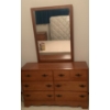 Image 1 : Cherry Oak Dressing Table w/ Mirror 48x18x73 6 Drawers