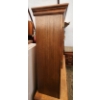 Image 6 : Teak Wood Buffet Hutch with Glass-Panel Doors and Open Storage