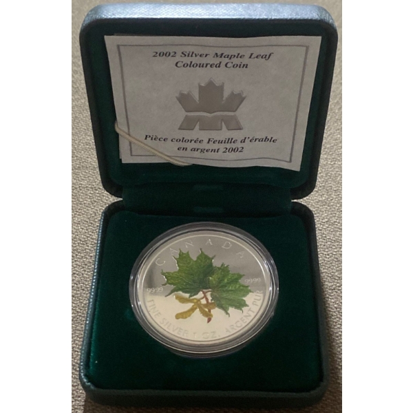 2002 Maple Leaf One Ounce Fine Silver Proof Coin