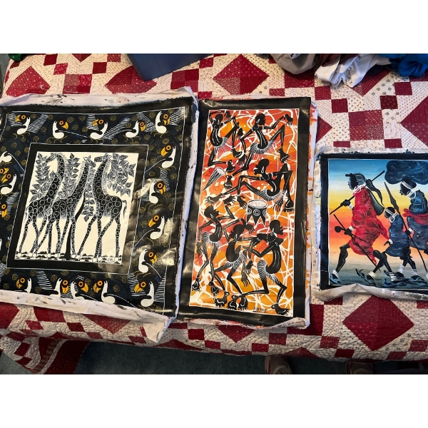 collection of African hand, painted art ready to be framed