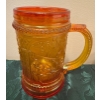 Image 4 : Fenton Marigold Carnival Glass Trio- Orange Tree Mug, Vase & Pressed Glass