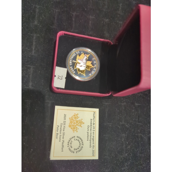 RCM 2020 Timeless Icons Polar Bear Fine Silver 99.99 Piedfort 31.39g
