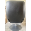 Image 7 : Mid Century Genuine Leather Swivel Chair & Foot Rest 30x33x39