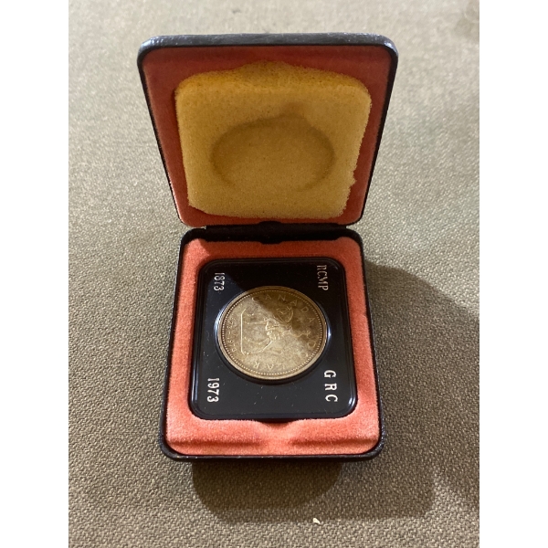 1973 Canada RCMP Centennial Silver Dollar Coin in Presentation Case