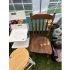 Image 2 : 1 Oak Sitting Chair & 2 Plastic Chairs 
