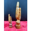 Image 1 : Wooden Carved Masks Statues - 15H, 9H