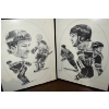 Image 1 : 1986-87 Kraft NHL Framed Drawings/Sketches- Vintage Edmonton Oilers
