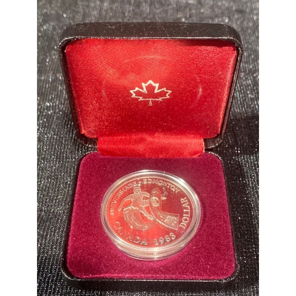 1983 Universiade-Edmonton Dollar Coin 50% Silver 23.33 Grams
