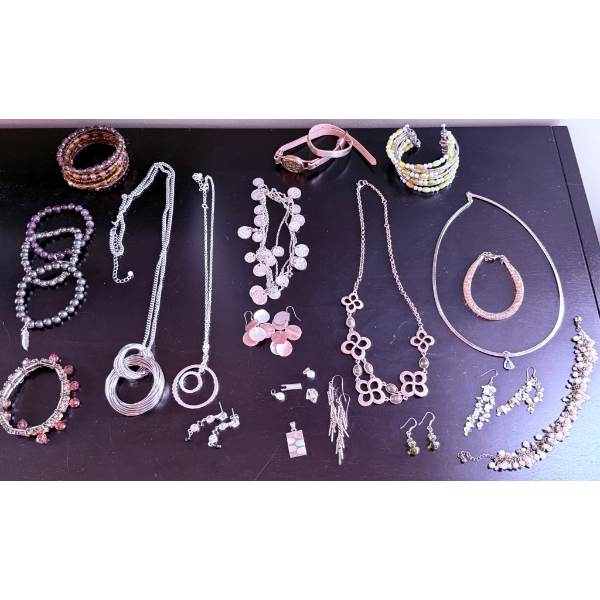 Costume Jewelry and Watches, Including Bracelets, Necklaces, and Earrings